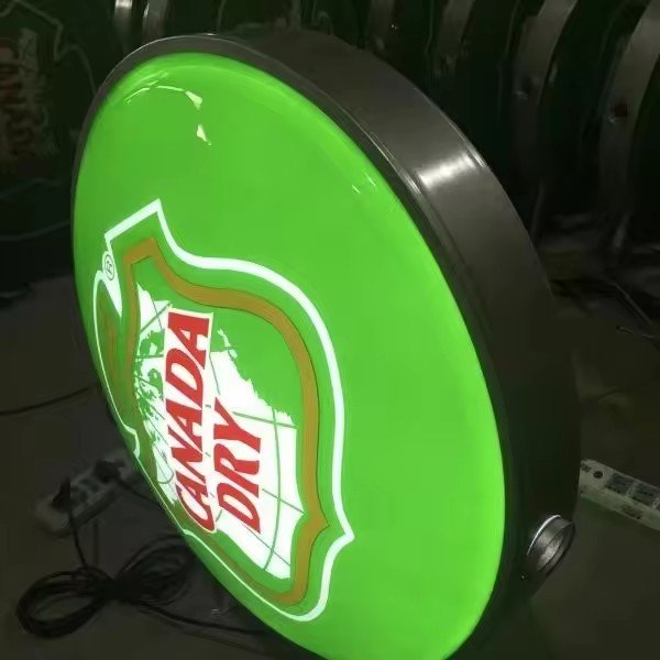 Custom outdoor signboard double side round acrylic light box