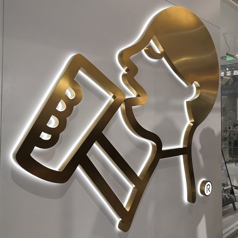 stainless steel backlit sign