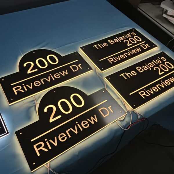 Door sign custom advertising led facelit and backlit letters sign and logo