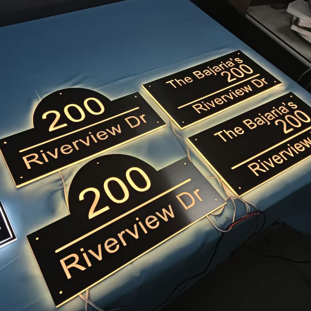 Door sign custom advertising led facelit and backlit letters sign and ...