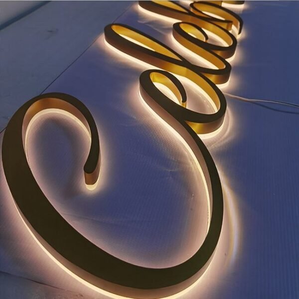 Outdoor Waterproof LED Sign Stainless Steel Backlit Restaurants Store Sign