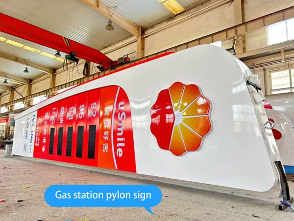 Pylon sign free standing price display for gas station