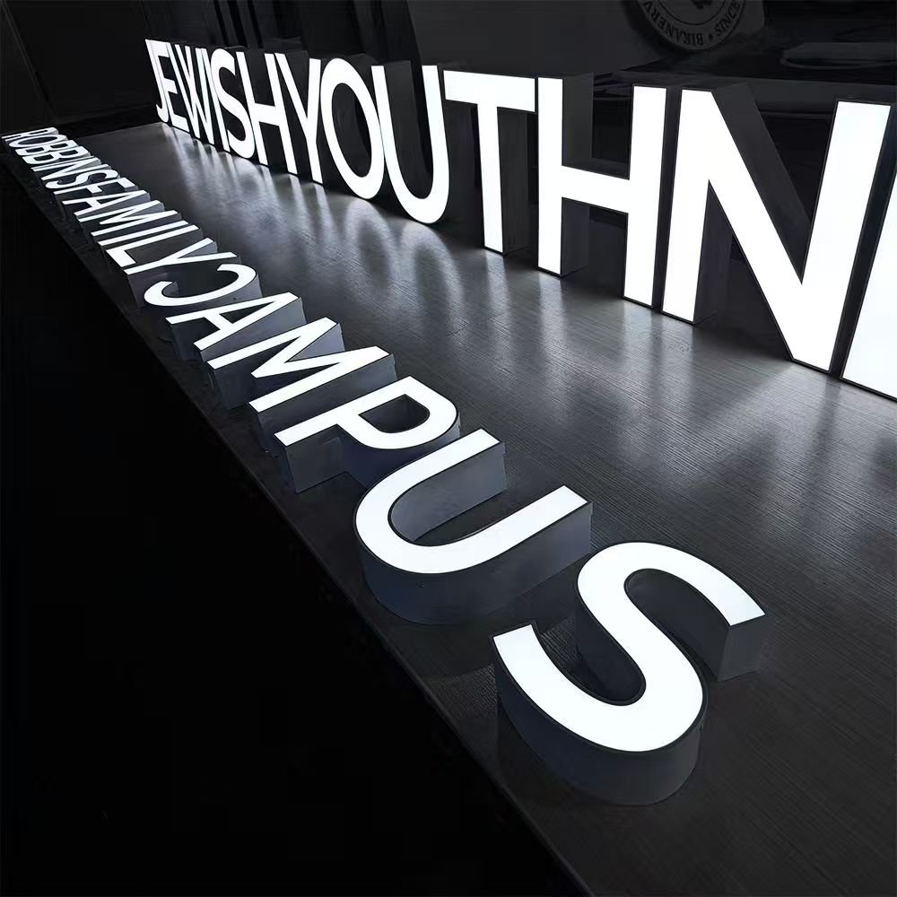 Outlined Lettering Signage 3D Signage Outdoor Store LED Letters Custom Illuminated Channel Letters ...