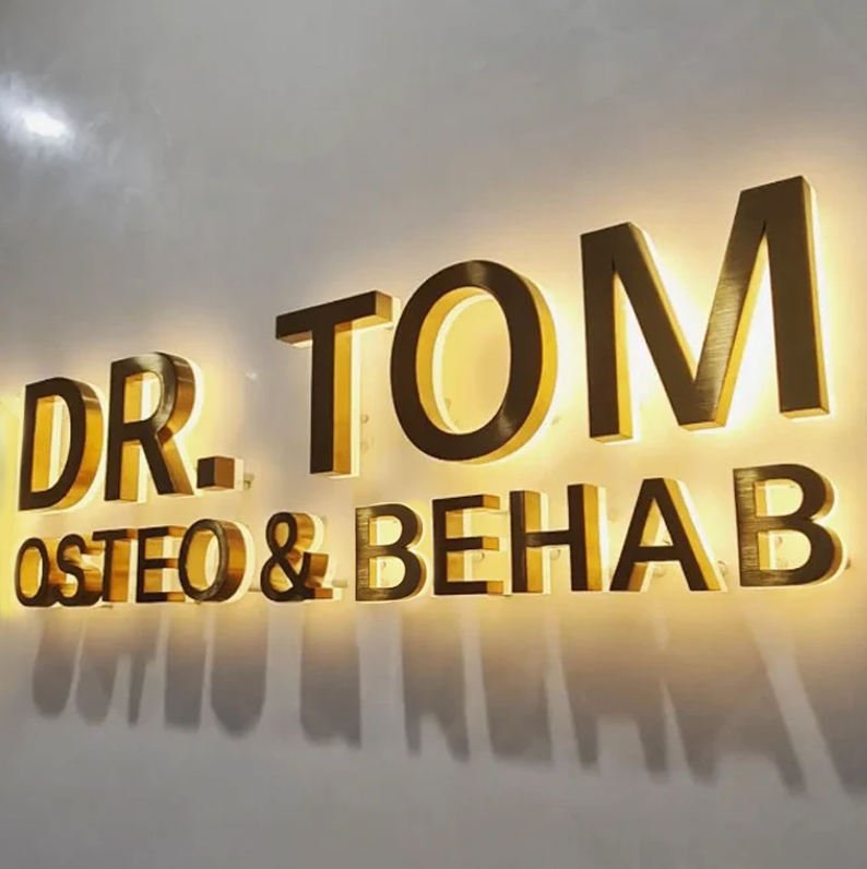 brushed gold letters for signage