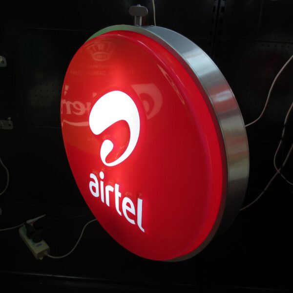 Light Box Outdoor Signage Rotating Display Circular Box Sign