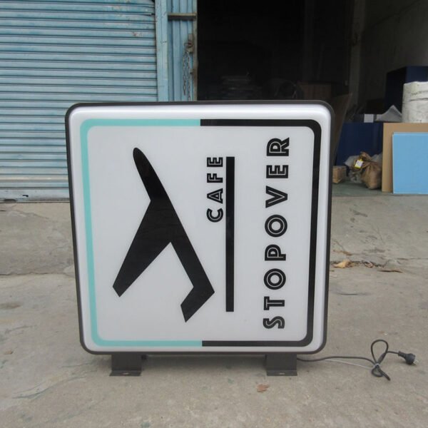 Outdoor Light Box Signage Rectangle Custom Logo Advertising Business Shop Sign