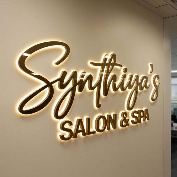 brushed gold letters for signage (2) LED Channel Letter Signs Custom LED Sign 3d Acrylic Logo Backlit Sign