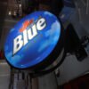 light box frame for outdoor signage (2) Round Outdoor Rotating Sign LED Light Box Signage for Advertising Use
