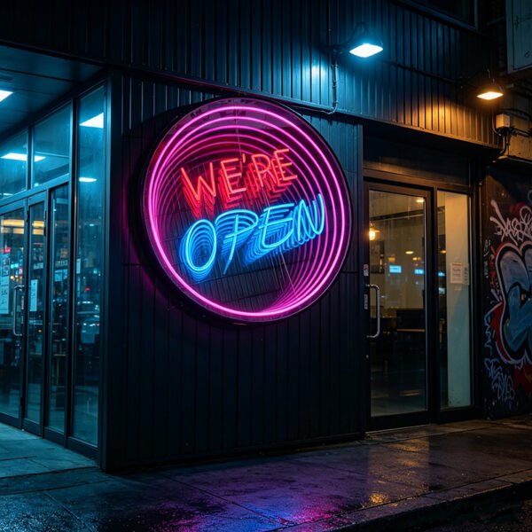 outdoor bar sign (1) Outdoor Bar Sign Custom Round Infinity Mirror Neon Sign