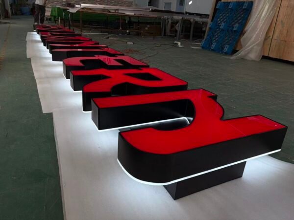 outdoor channel letter sign (1) Outdoor Channel Letter Sign Front&Back Lights LED Illuminated Signage