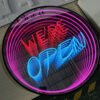 signage led lights (1) Outdoor Bar Sign Custom Round Infinity Mirror Neon Sign