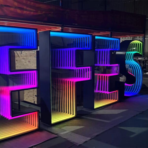 Channel Letter Sign Facelit 3D Letter Custom Infinity Mirror 3D Letter Sign