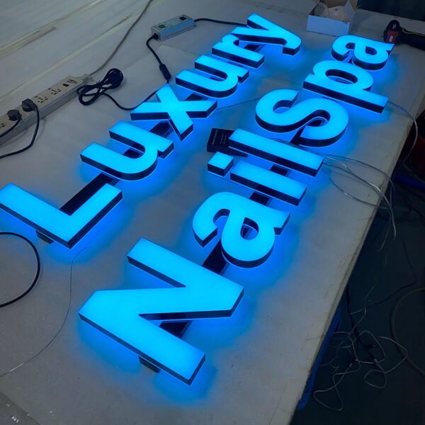 Channel Letter Sign Installation LED Signs Metal Logo Channel Letter Store Front Sign Advertising Direction Hospitals