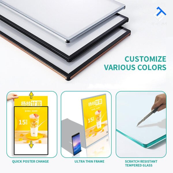 Window Lightbox Ultra-Thin Aluminum Frame LED Lightbox A1A2A3A4